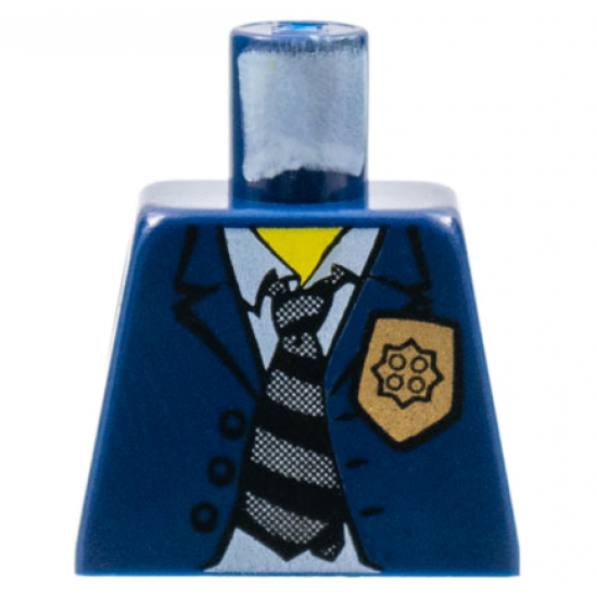 Torso Police Suit with Gold Badge and Striped Tie Pattern