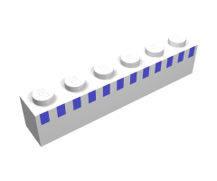 Brick 1 x 6 with Ferry Squares Light Blue in 1 Line At Top Pattern (Set 1554)