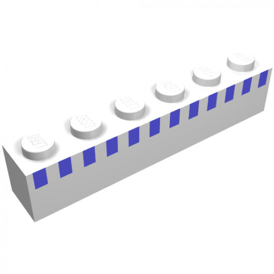 Brick 1 x 6 with Ferry Squares Light Blue in 1 Line At Top Pattern (Set 1554)