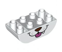 Duplo, Brick 2 x 4 Curved Bottom Dog Mouth and Single Tooth Pattern