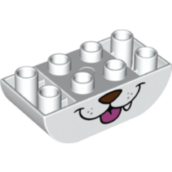 Duplo, Brick 2 x 4 Curved Bottom Dog Mouth and Single Tooth Pattern