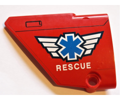 Technic, Panel Fairing #13 Large Short Smooth, Side A with EMT Star of Life and 'RESCUE' Pattern (Sticker) - Set 8068