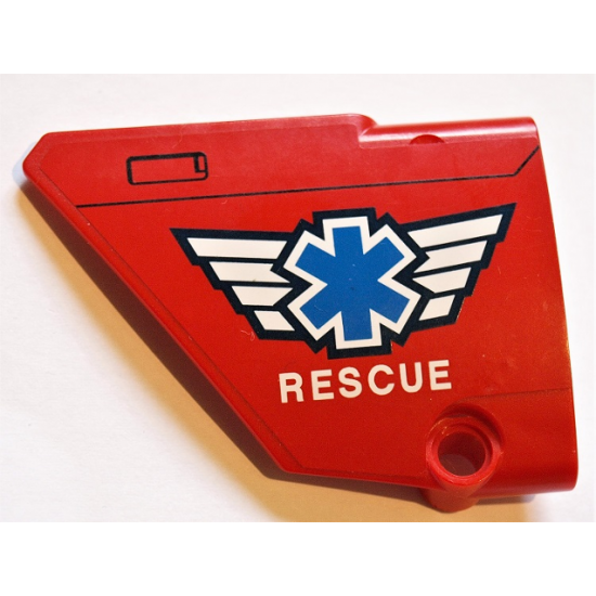 Technic, Panel Fairing #13 Large Short Smooth, Side A with EMT Star of Life and 'RESCUE' Pattern (Sticker) - Set 8068