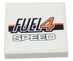 Tile 2 x 2 with 'FUEL4 SPEED' Pattern (Sticker) - Set 8147