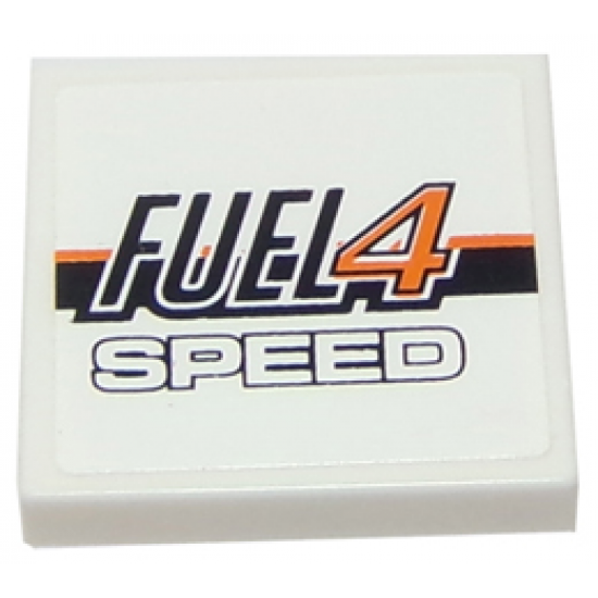 Tile 2 x 2 with 'FUEL4 SPEED' Pattern (Sticker) - Set 8147