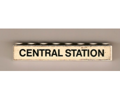 Brick 1 x 8 with Black 'CENTRAL STATION' Pattern (Sticker) - Set 148