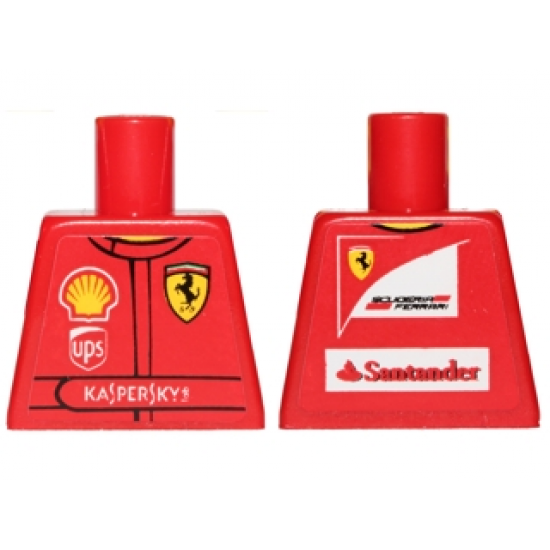 Torso Racers Ferrari/Shell, UPS, Kaspersky Logo Front, Scuderia Ferrari, Santander Logo Back Pattern (Stickers)