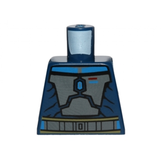 Torso SW Mandalorian Armor Plates Dark Bluish Gray Pattern (Pre Vizsla)