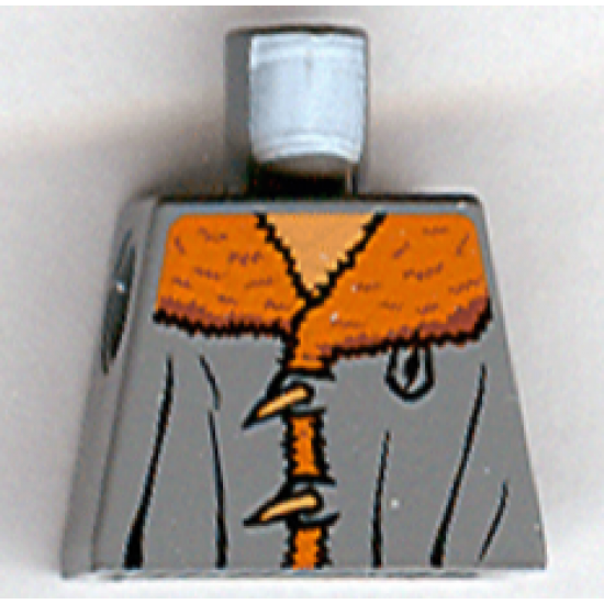 Torso Harry Potter Jacket, Dark Orange Mouton Collar and Toggle Buttons Pattern