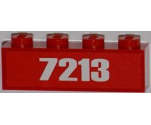 Brick 1 x 4 with White '7213' Pattern (Sticker) - Set 7213