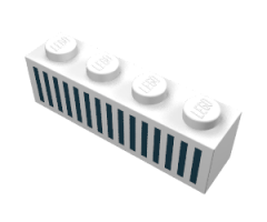 Brick 1 x 4 with Black Grille Pattern - 15 Bars