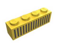 Brick 1 x 4 with Black Grille Pattern - 15 Bars