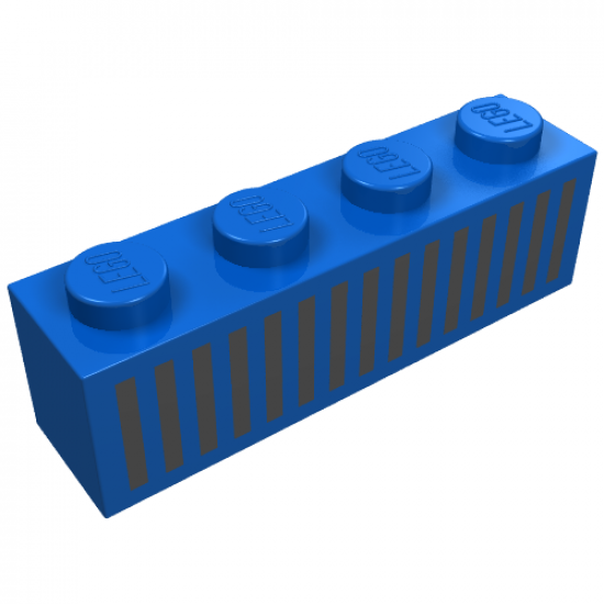Brick 1 x 4 with Black Grille Pattern - 15 Bars