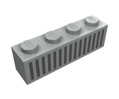 Brick 1 x 4 with Black Grille Pattern - 15 Bars