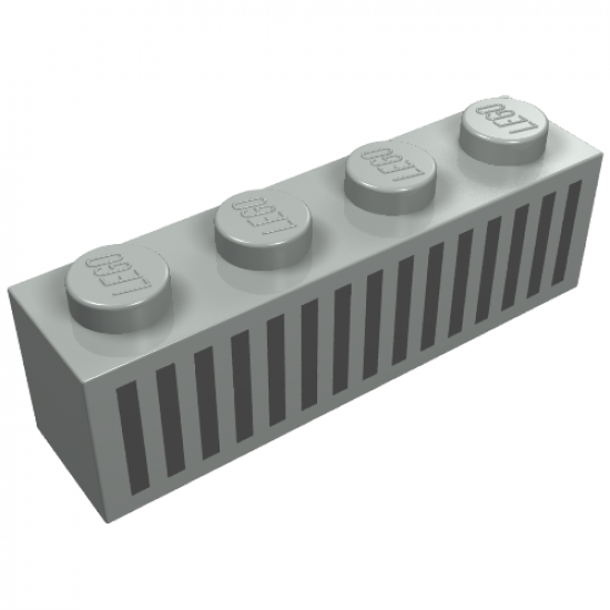 Brick 1 x 4 with Black Grille Pattern - 15 Bars
