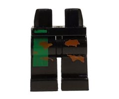 Hips and Legs with Alpha Team Green Stripe and Brown Camouflage Spots Pattern