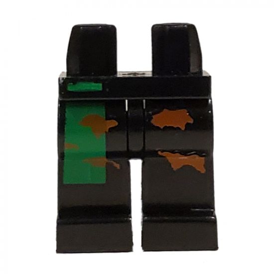 Hips and Legs with Alpha Team Green Stripe and Brown Camouflage Spots Pattern