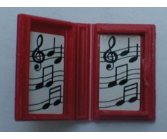 Minifigure, Utensil Book 2 x 3 with Treble Clef and Musical Notes Pattern (Stickers) - Set 4165
