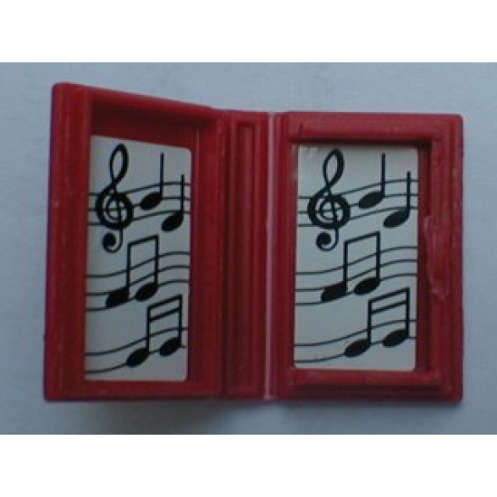 Minifigure, Utensil Book 2 x 3 with Treble Clef and Musical Notes Pattern (Stickers) - Set 4165