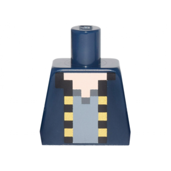 Torso Pixelated Jacket with Black and Yellow Trim over Dark Bluish Gray Shirt Pattern