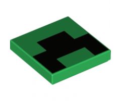 Tile 2 x 2 with Pixelated Black Pattern (Minecraft Creeper Mouth)