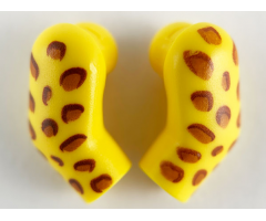 Arm, (Matching Left and Right) Pair with Dark Orange Leopard Spots Pattern