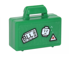 Minifigure, Utensil Briefcase with White Tag with 'BLL', Minifigure Head and Triangle Pattern (Sticker) - Set 76051