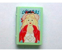Minifigure, Utensil Book 2 x 3 with Girl in Hat and Jacket Pattern (Sticker) - Set 3201