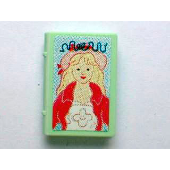 Minifigure, Utensil Book 2 x 3 with Girl in Hat and Jacket Pattern (Sticker) - Set 3201