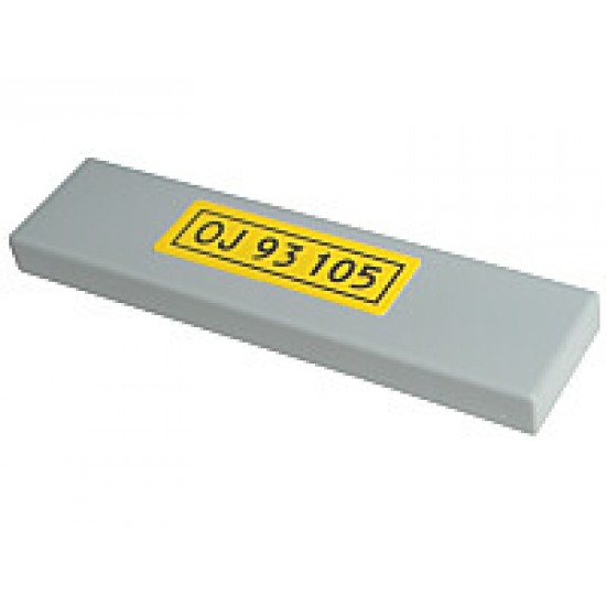 Tile 1 x 4 with 'OJ 93 105' Pattern (Sticker) - Sets 2148 / 10156
