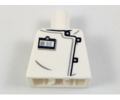 Torso Lab Coat with Black and Silver Clasps, ID Badge Pattern