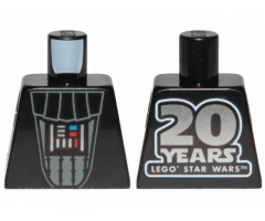 Torso SW Darth Vader with '20 YEARS LEGO STAR WARS' on Back Pattern