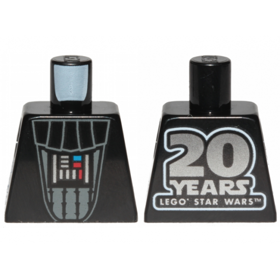 Torso SW Darth Vader with '20 YEARS LEGO STAR WARS' on Back Pattern