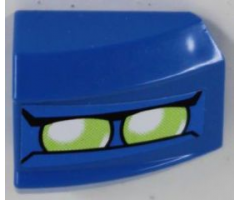 Slope, Curved 2 x 2 Lip with Lime Double Headlights Pattern Model Left Side (Sticker) - Set 8118