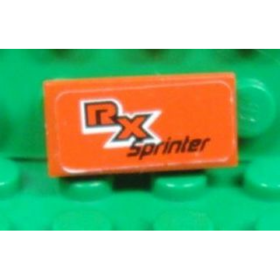 Tile 1 x 2 with 'RX Sprinter' Pattern (Sticker) - Set 8655