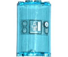 Cylinder Half 2 x 4 x 5 with 1 x 2 Cutout with Medical Graphs, Minifigure on Screen, 'CLS', Lock and Keypad Pattern (Sticker) - Set 70173
