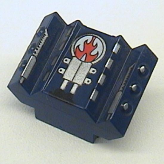 Brick, Modified 2 x 2 No Studs, Sloped with Angled Side Block Extensions and Rip Pattern (Set 4574)