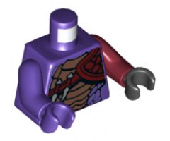 Torso Ninjago Snake with Black and Copper Scales, Knives and Shoulder Pad Pattern / Dark Red Arm and Black Hand Left / Dark Purple Arm and Hand Right