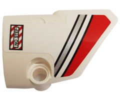 Technic, Panel Fairing # 2 Small Smooth Short, Side B with Red and Silver Stripes and 'NO STEP' Pattern (Sticker) - Set 42057