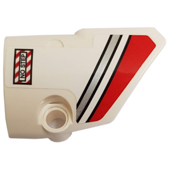 Technic, Panel Fairing # 2 Small Smooth Short, Side B with Red and Silver Stripes and 'NO STEP' Pattern (Sticker) - Set 42057