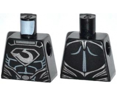 Torso Shirt with Muscles, Zod Silver Chest Emblem and Oval Belt Buckle Pattern