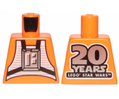 Torso SW Rebel Pilot with '20 YEARS LEGO STAR WARS' on Back Pattern