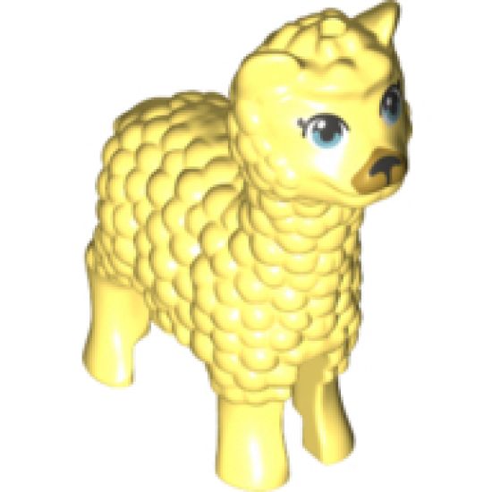 Alpaca / Llama, Friends with Metallic Blue Eyes and Gold Muzzle Pattern