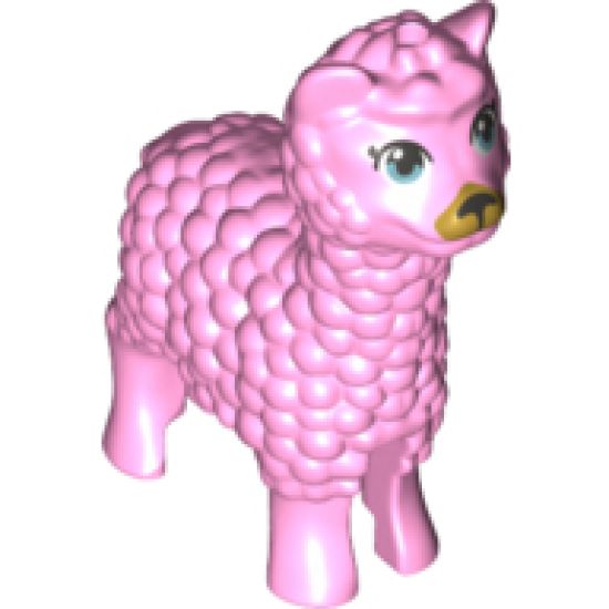 Alpaca / Llama, Friends with Metallic Blue Eyes and Gold Muzzle Pattern