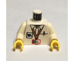 Torso Studios Cameraman ID, Logo, Pen and Clapboard on Back Pattern / White Arms / Yellow Hands