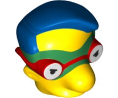 Minifigure, Head, Modified Simpsons Milhouse Van Houten with Green Mask Pattern