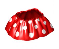 Duplo, Figure Wear & Utensil Cloth Skirt Satin with White Large Polka Dots Pattern, Knee Length (length 18mm)