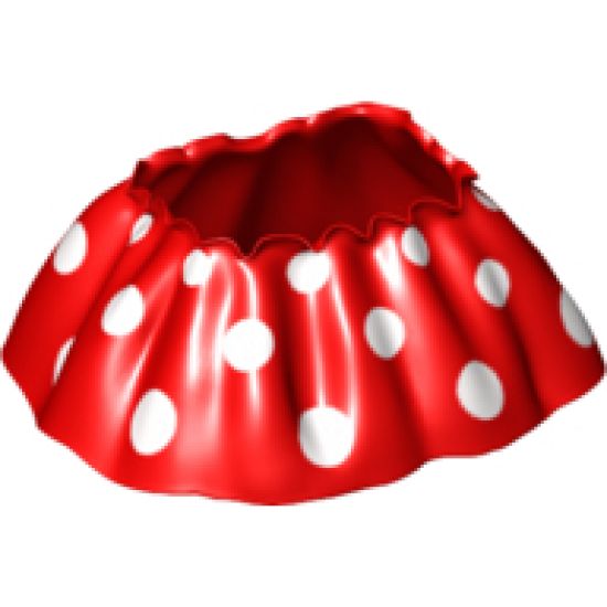 Duplo, Figure Wear & Utensil Cloth Skirt Satin with White Large Polka Dots Pattern, Knee Length (length 18mm)