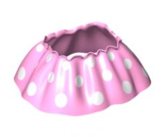 Duplo, Figure Wear & Utensil Cloth Skirt Satin with White Large Polka Dots Pattern, Knee Length (length 18mm)