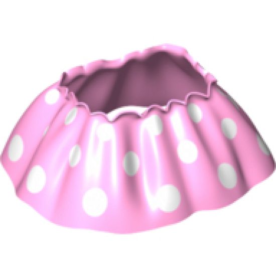 Duplo, Figure Wear & Utensil Cloth Skirt Satin with White Large Polka Dots Pattern, Knee Length (length 18mm)
